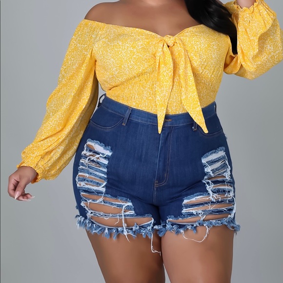 Distressed Booty Shorts - Picture 2 of 4